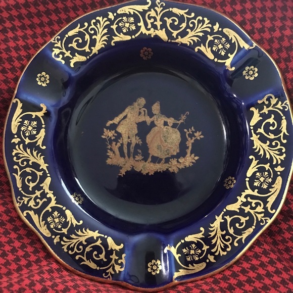 Limoges France, cobalt blue and gold dish - Picture 1 of 8